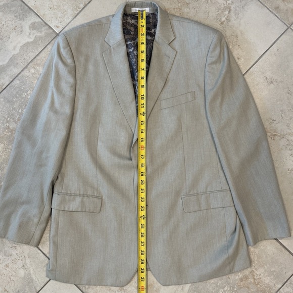 Lauren Ralph Lauren Blazer Men's 43R Beige Paisley Lined Jacket Polyester Rayon - Picture 6 of 11